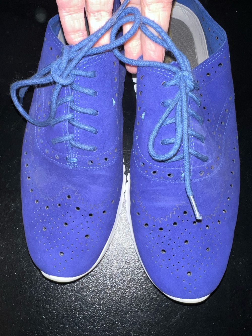Cole Haan Electric Blue Zero Grand Suede Lace-Up Sneakers